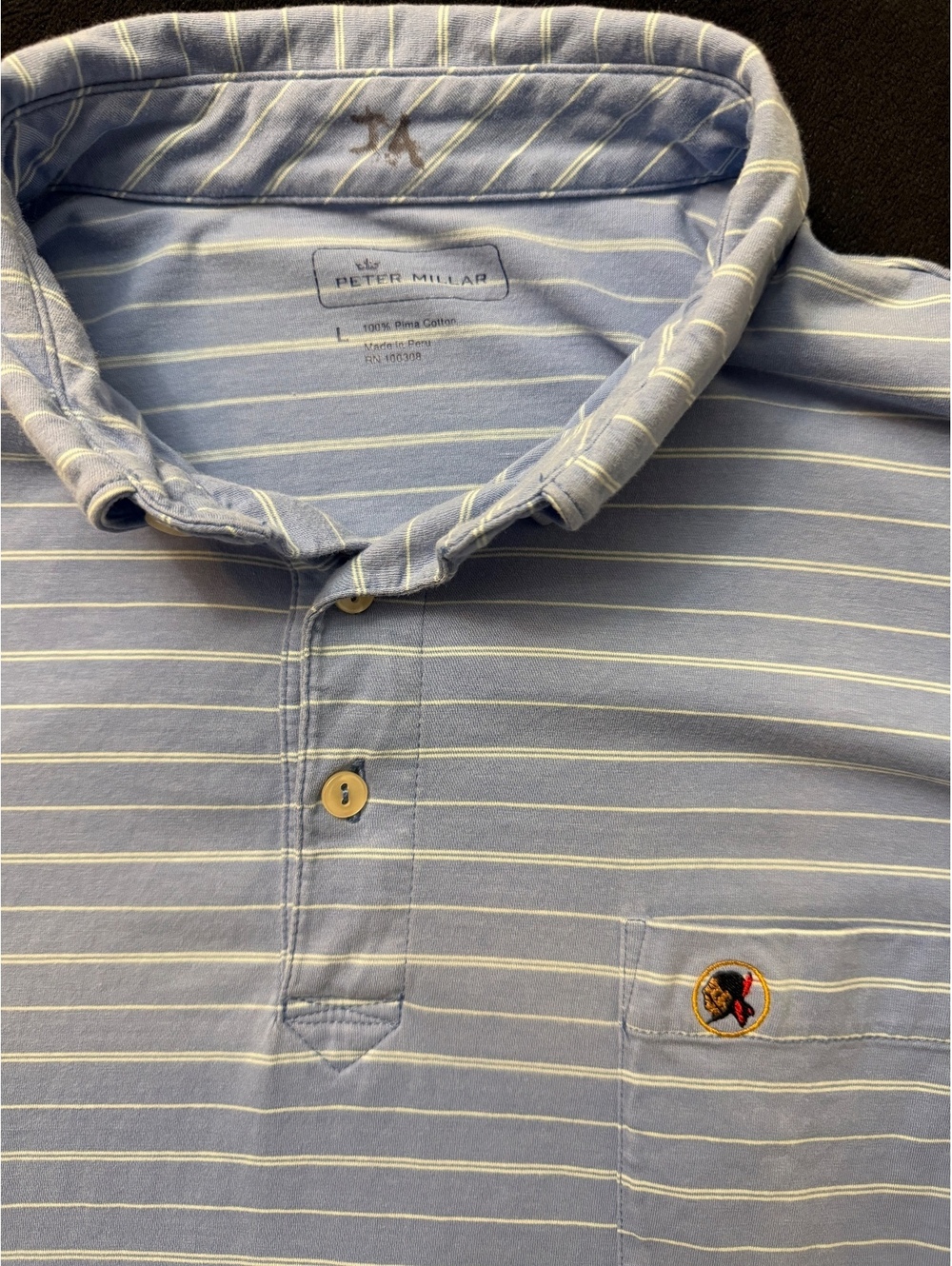 Peter Millar Rare Seminole logo/ blemishes Shirt Size L
